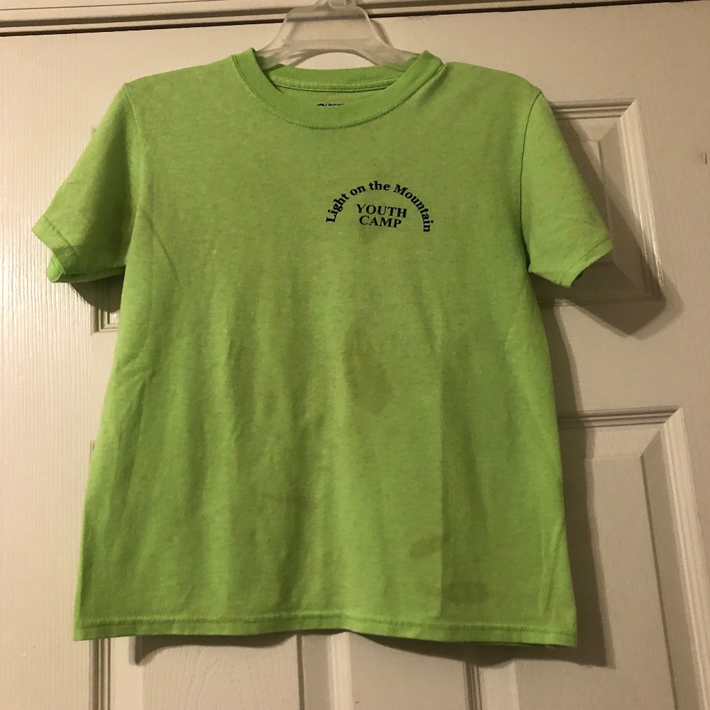 Light on the Mountain Christian Youth Camp Unisex T-shirt Green Youth M (10/12)